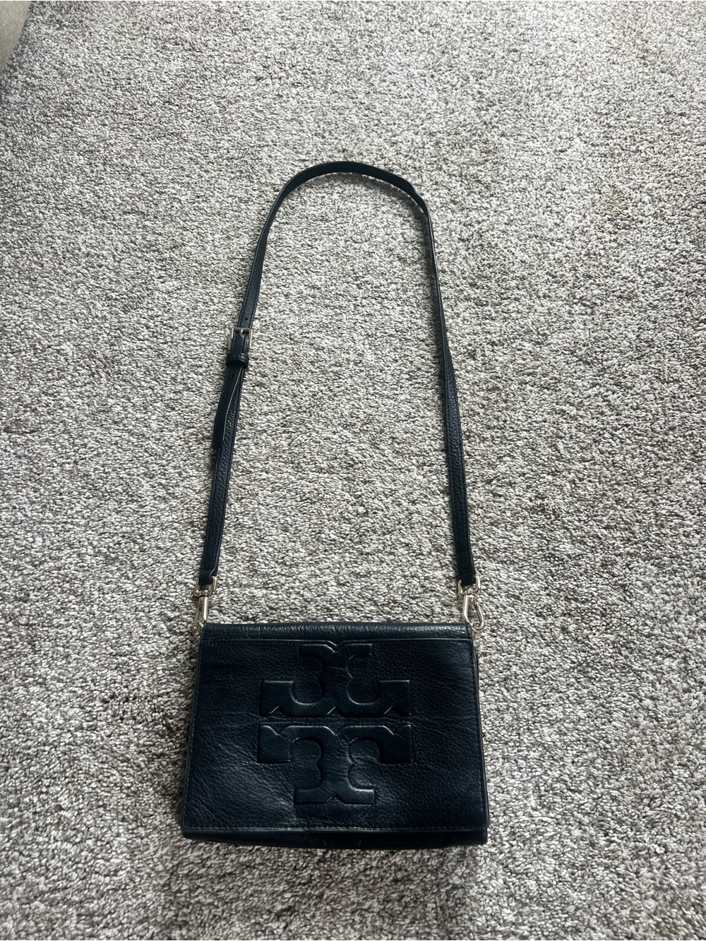 Tory Burch Black Leather BOMBE Shoulder Bag/Crossbody
